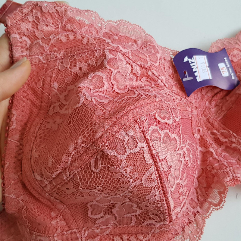 ست شورت و سوتین زنانه پانیذ مدل بدون فنر گیپوری کد 9016 رنگ کالباسی
