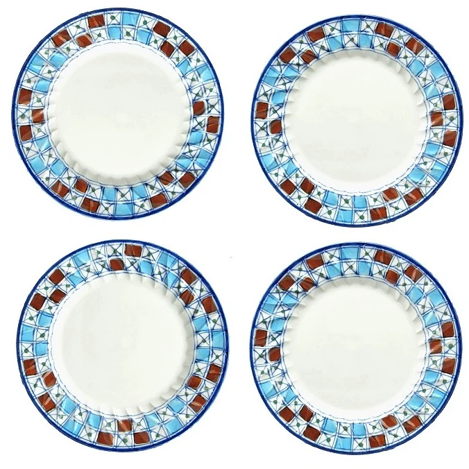 بشقاب برنج میبد مرواریدمدل شطرنجی بسته 4 عددی