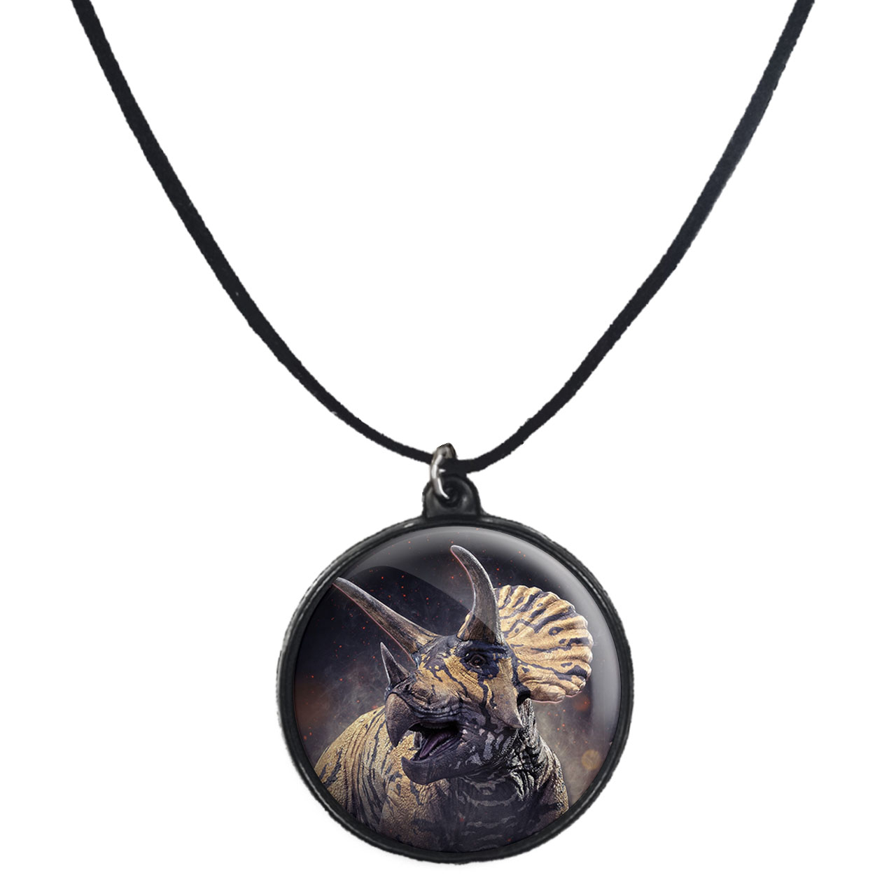 گردنبند پرمانه طرح دایناسور ها کد pmb.23372 مدل دو طرفه