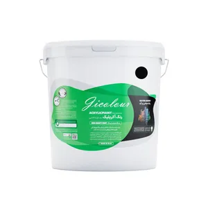 رنگ اکرلیک نمای داخل نیمه براق مشکی ژیکالر کد BLACK حجم 3700 میلی لیتر