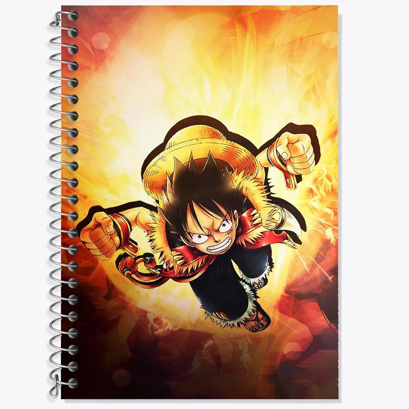 دفتر زبان 50 برگ خندالو مدل دو خط طرح لوفی انیمه وان پیس One Piece کد 17215