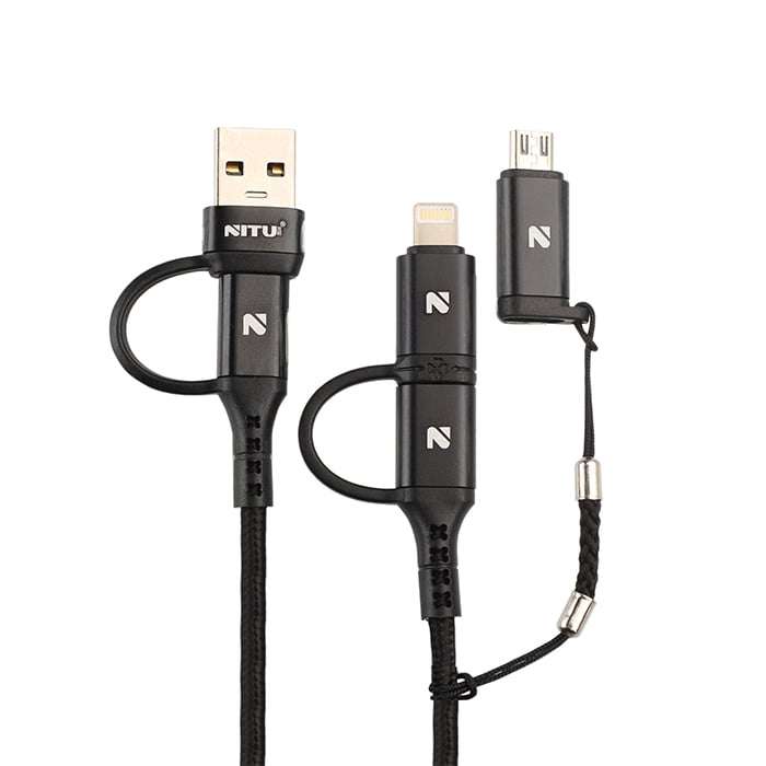  کابل تبدیل USB به microUSB / لایتنینگ / USB-C نیتو مدل UC062 طول 1 متر 