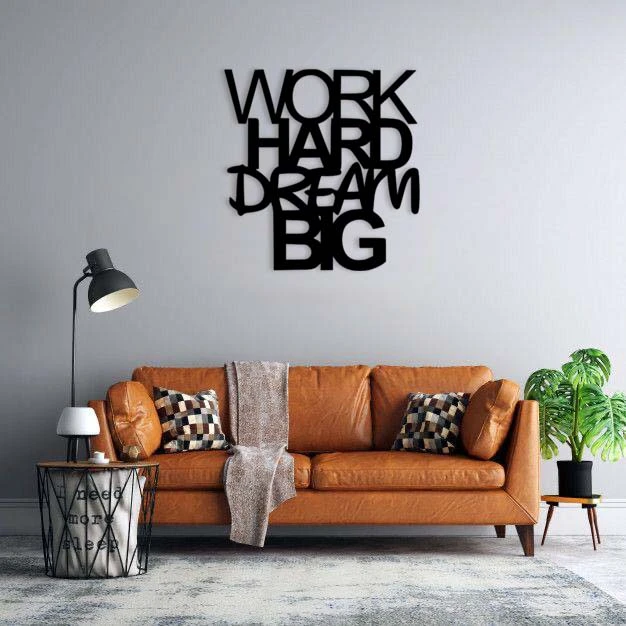استیکر دیواری ماهوت طرح work hard dream big کد 02