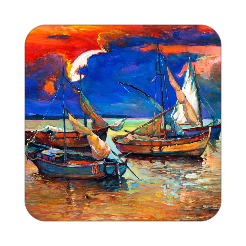 زیر لیوانی کاکتی طرح نقاشی رنگ روغن مدل mg10567