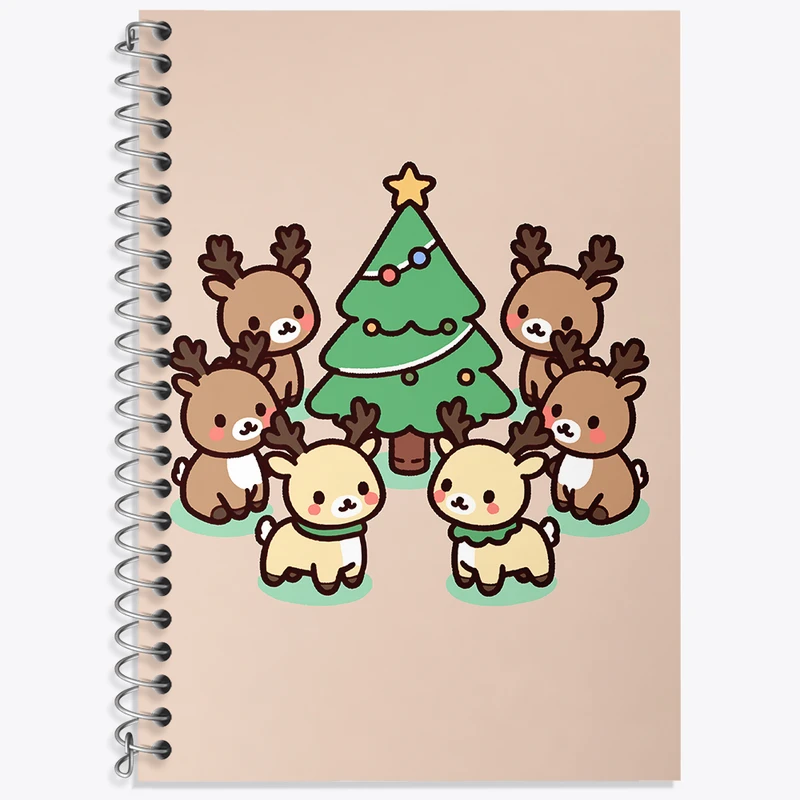 دفتر نت موسیقی 50 برگ خندالو طرح گوزن ها و درخت کریسمس کد N5927