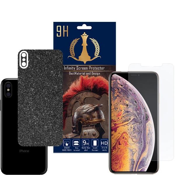 برچسب پوششی اینفینیتی مدل PR MAX مناسب برای گوشی موبایل اپل iPhone X / XS به همراه محافظ صفحه نمایش