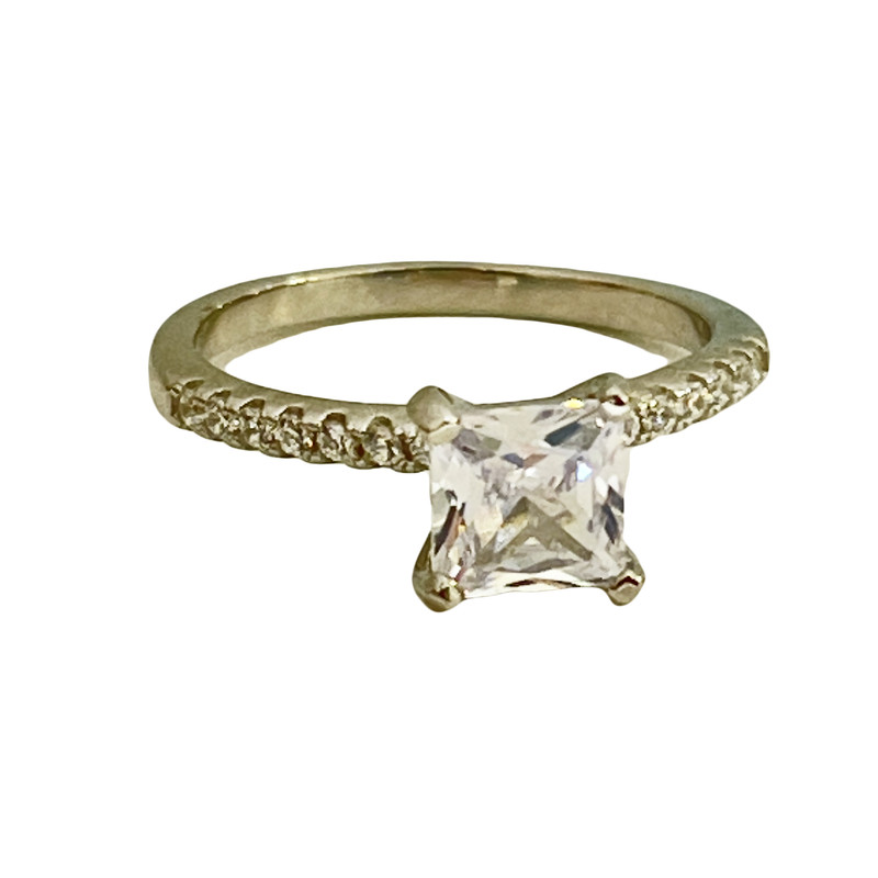 انگشتر نقره زنانه مدل سولیتر پرنس کد جواهر 4-24-