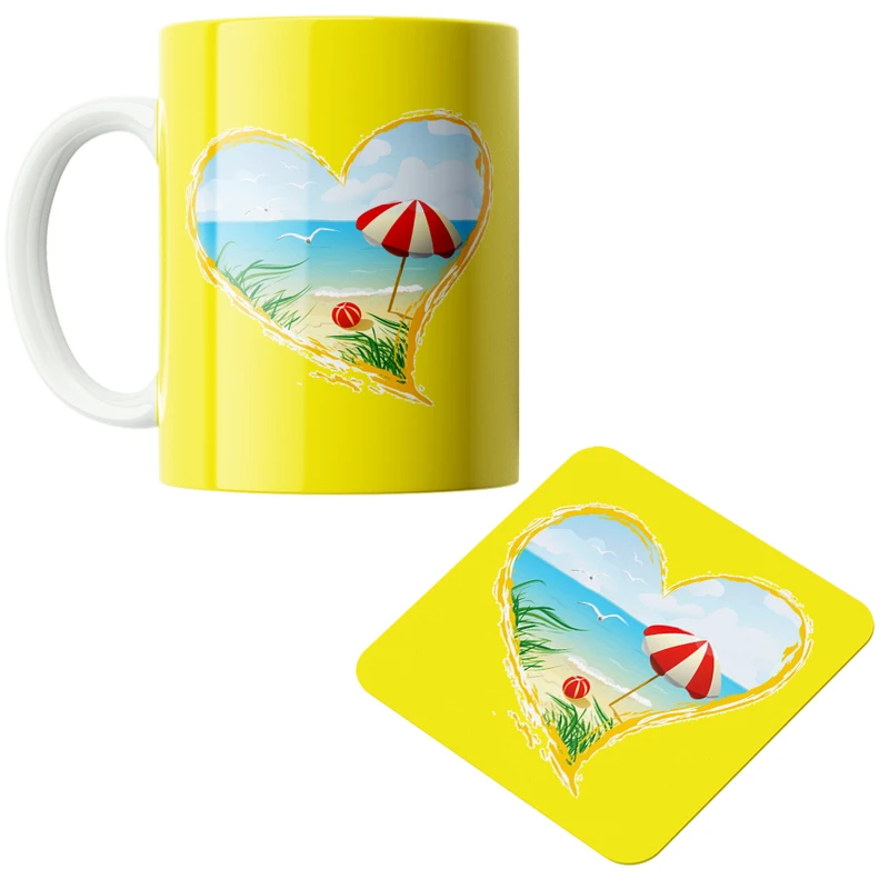 ماگ مدل ساحل کد DKC402 به همراه زیر لیوانی