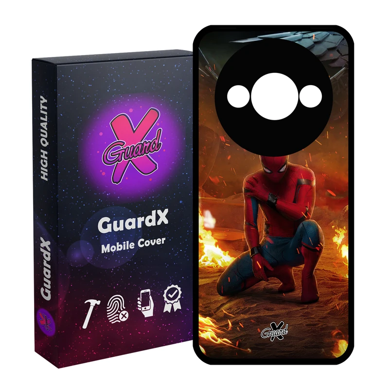 کاور گارد ایکس طرح Spider Man مدل قاب Glass10098 مناسب برای گوشی موبایل شیائومی Redmi A3 4G/ A3X 4G/ Poco C61