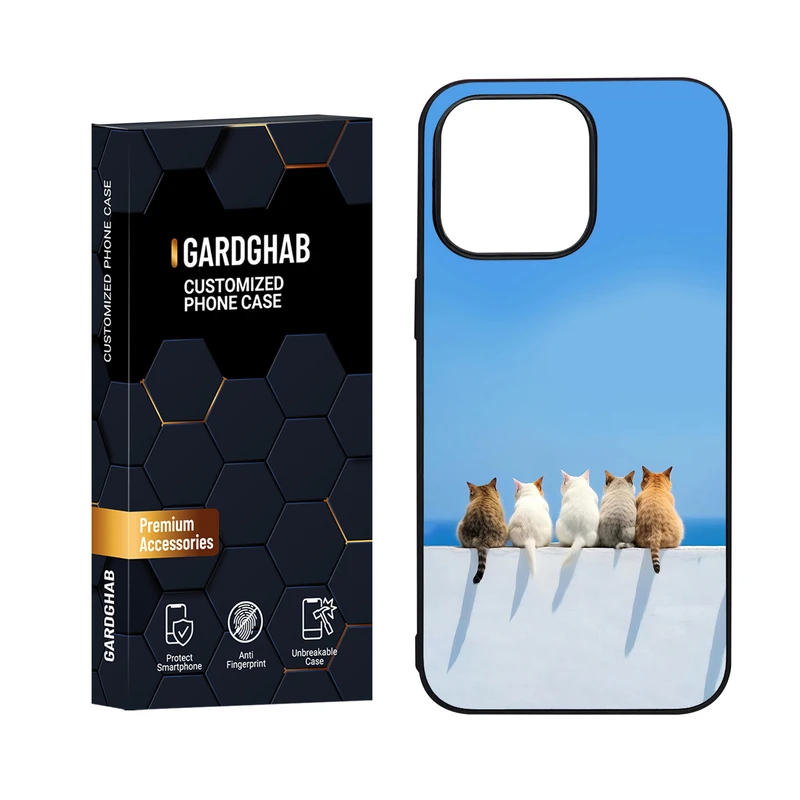 کاور گارد قاب مدل دور ژله ای پشت گلس هنری مناسب برای گوشی موبایل اپل iPhone 15 Pro Max