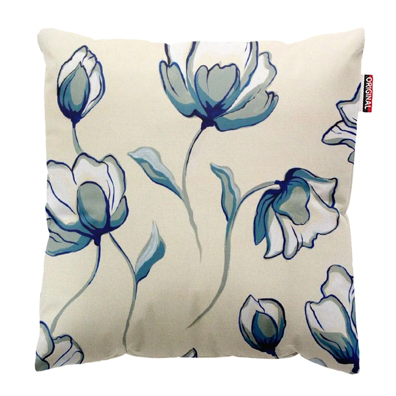 کوسن پاد آفرین مدل مینیمال طرح گل و برگ کد PK303282 سایز 30*30 سانتی متر