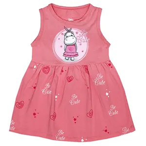 پیراهن دخترانه مدل اسب آبی رنگ صورتی تیره