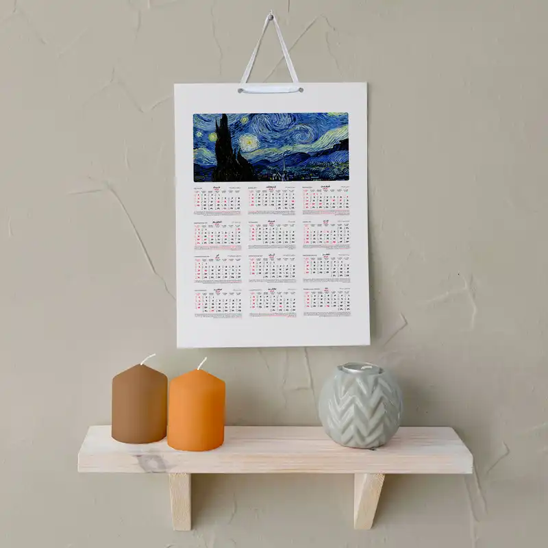 تقویم دیواری سال 1403 خندالو مدل شب پر ستاره ونگوک کد E1