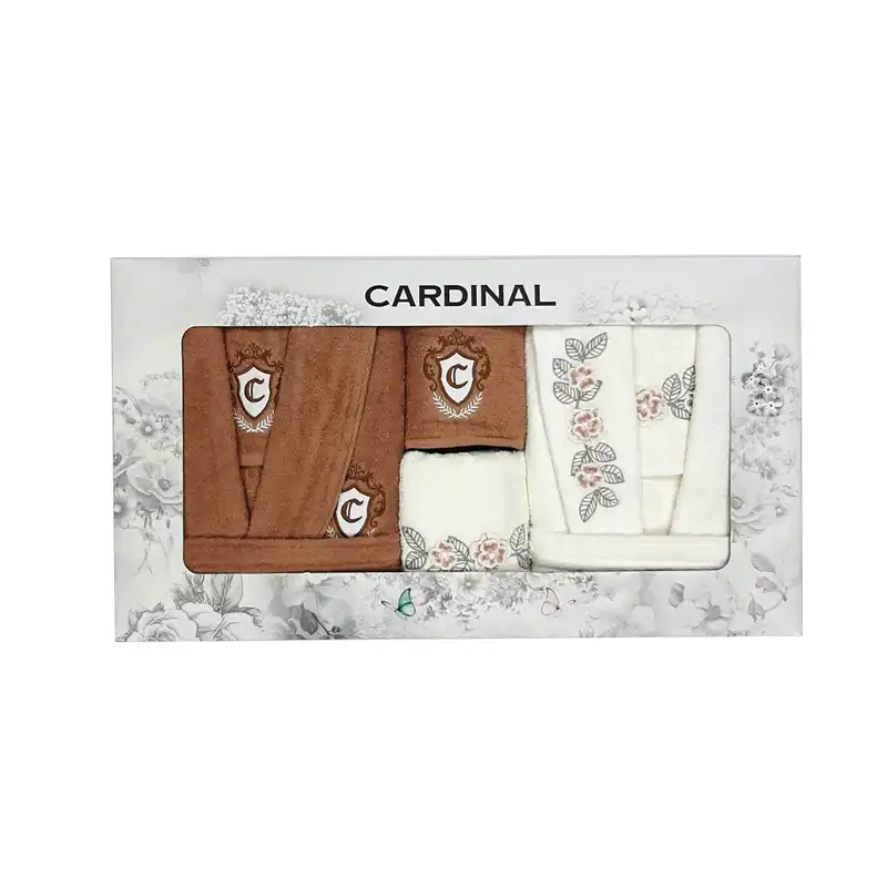 سرویس حوله پالتویی 10 تکه کاردینال مدل گلایل کد 1115