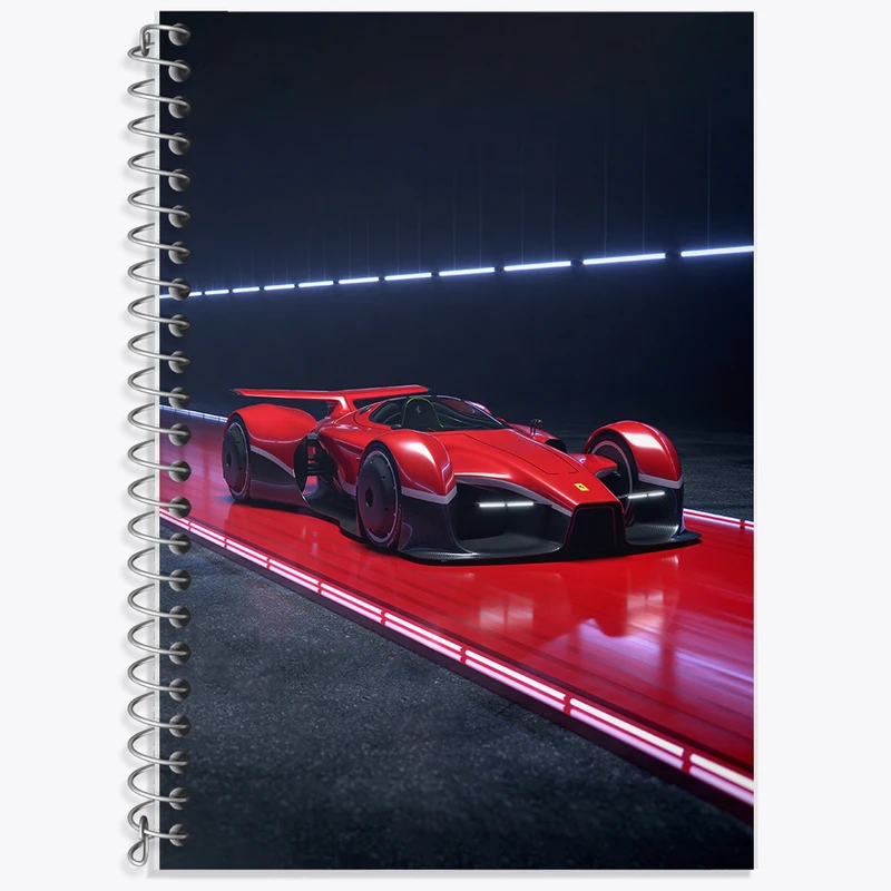 دفتر زبان 50 برگ خندالو مدل سه خط طرح ماشین فراری کد F1004