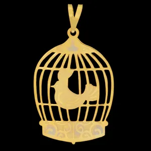 آویز گردنبند طلا 18 عیار زنانه طلای مستجابی مدل مرغ آمین کد 6758