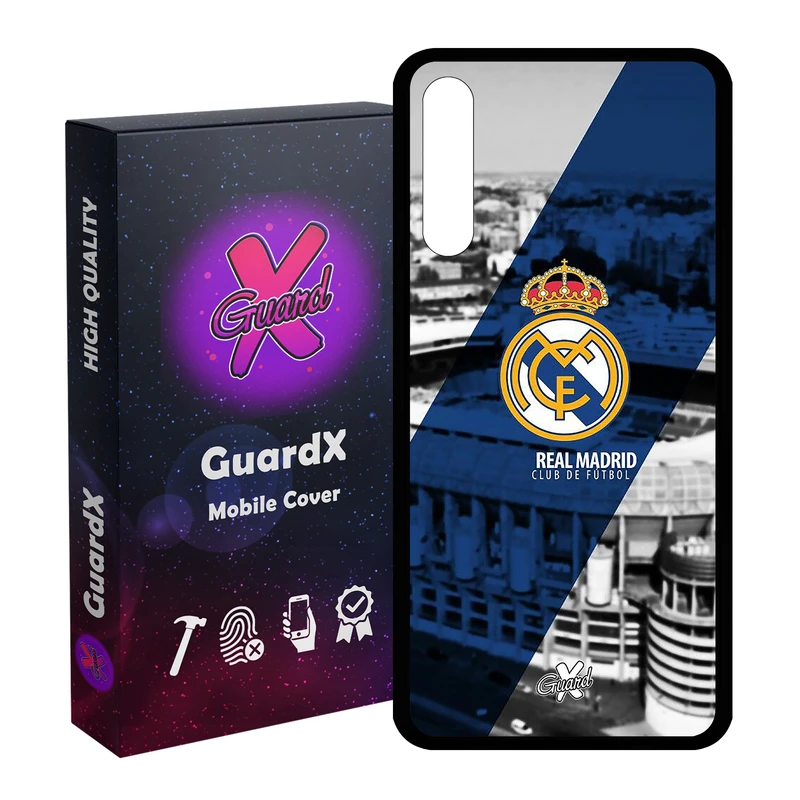 کاور گارد ایکس طرح Real Madrid مدل Glass10054 مناسب برای گوشی موبایل هوآوی Y8P / P Smart S