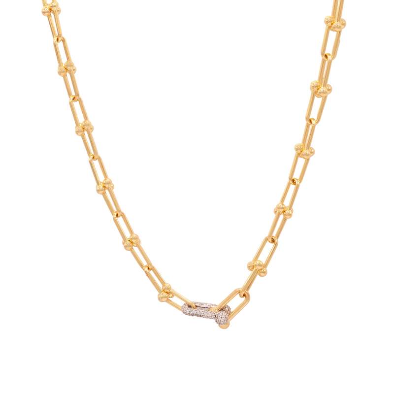 گردنبند طلا 18 عیار زنانه الی گالری مدل  تیفانی سبک نگین دار ال