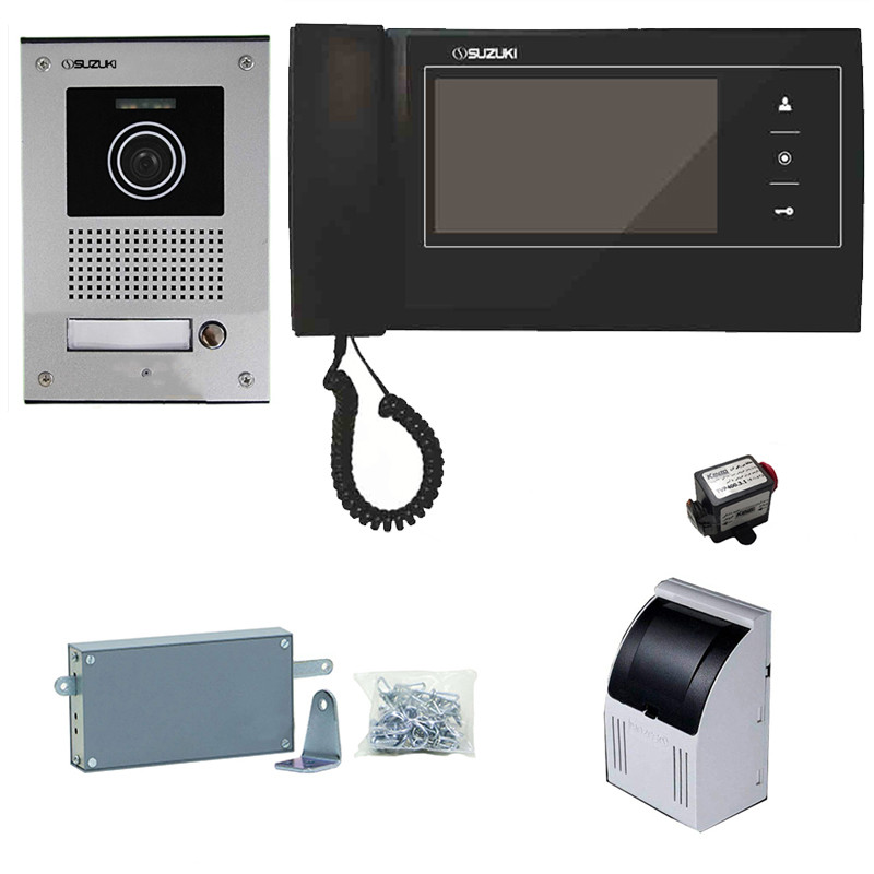 مجموعه دربازکن تصویری سوزوکی مدل 727m-4ucm به همراه محافظ ولتاژ مانیتور