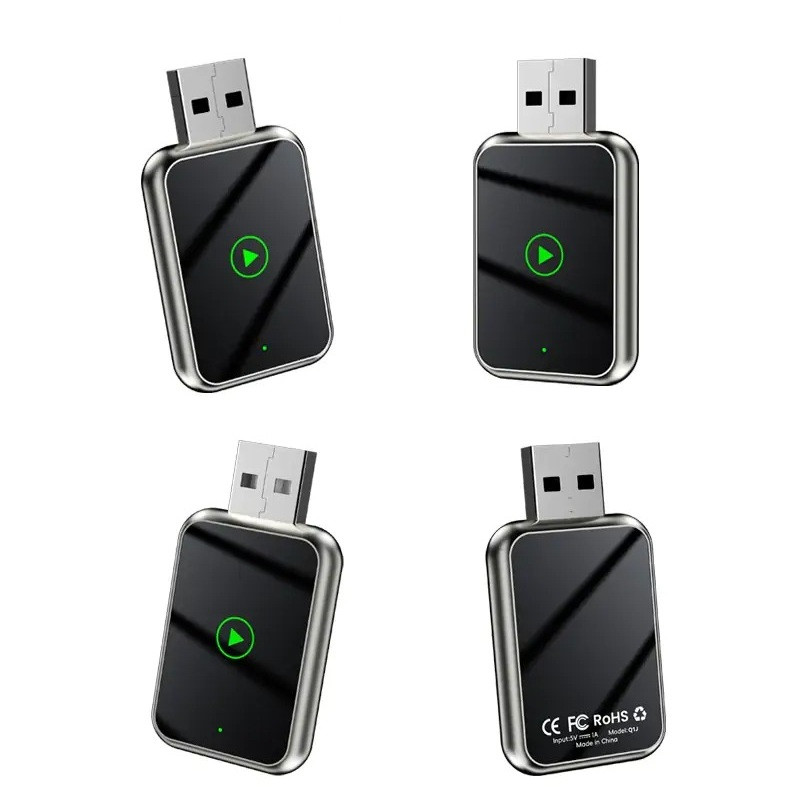 کارپلی و اندروید اتو مدل Wireless CarPlay/Android Auto Q1J به همراه مبدل USB به USB-C