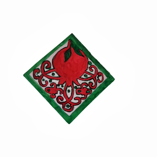 آویز سفالی طرح انار