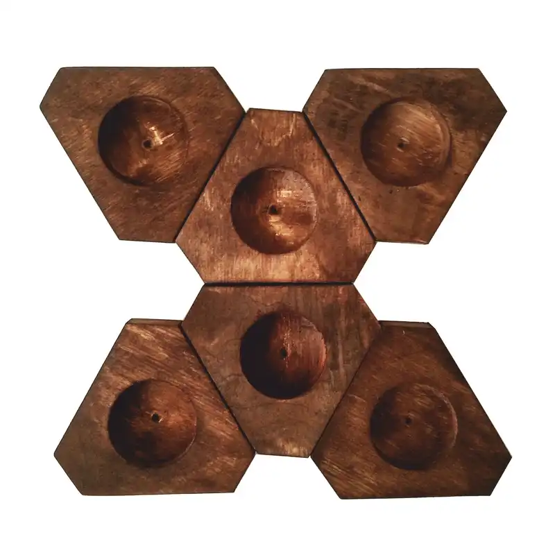 جاشمعی چوبی مدل ایکس مجموعه شش عددی