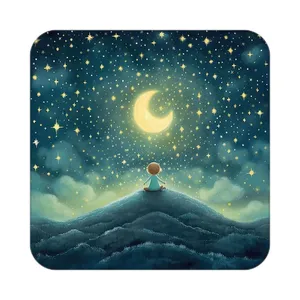 زیر لیوانی کاکتی طرح ماه و ستاره مدل mp53126