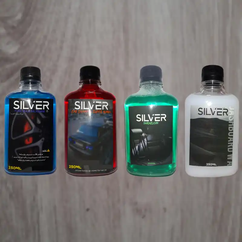 واکس لاستیک و داشبورد و شامپو و صفرشوی سیلور مدل D5 حجم 250 میلی لیتر