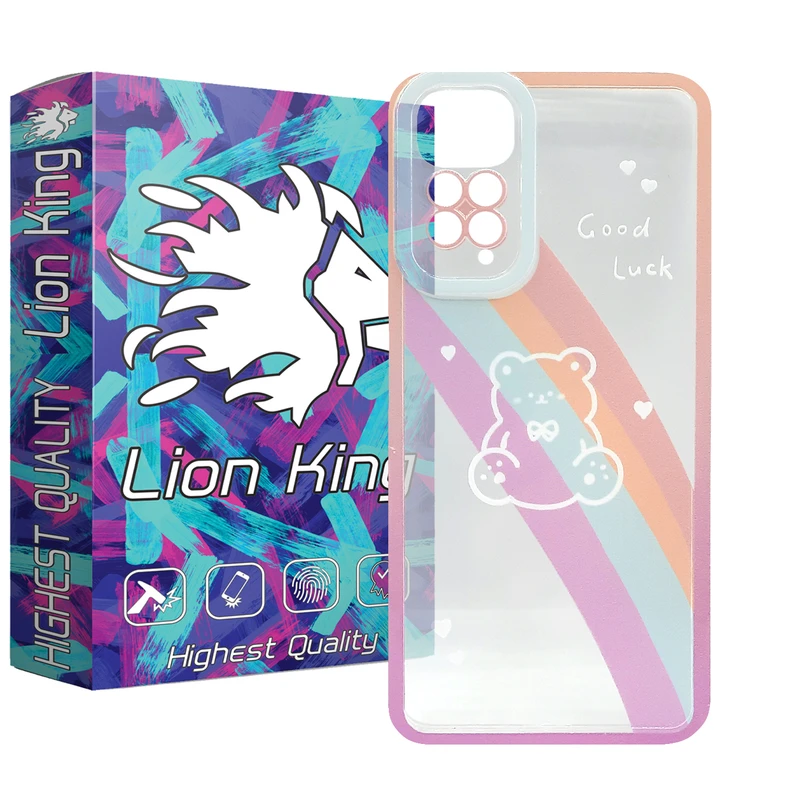 کاور لاین کینگ مدل خرس رنگین کمانی مناسب برای گوشی موبایل شیائومی Redmi Note 11 Global / Note 11S
