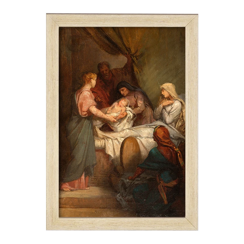 تابلو خندالو مدل نقاشی تولد باکره اثر نلی ژاکمارت کد F12452