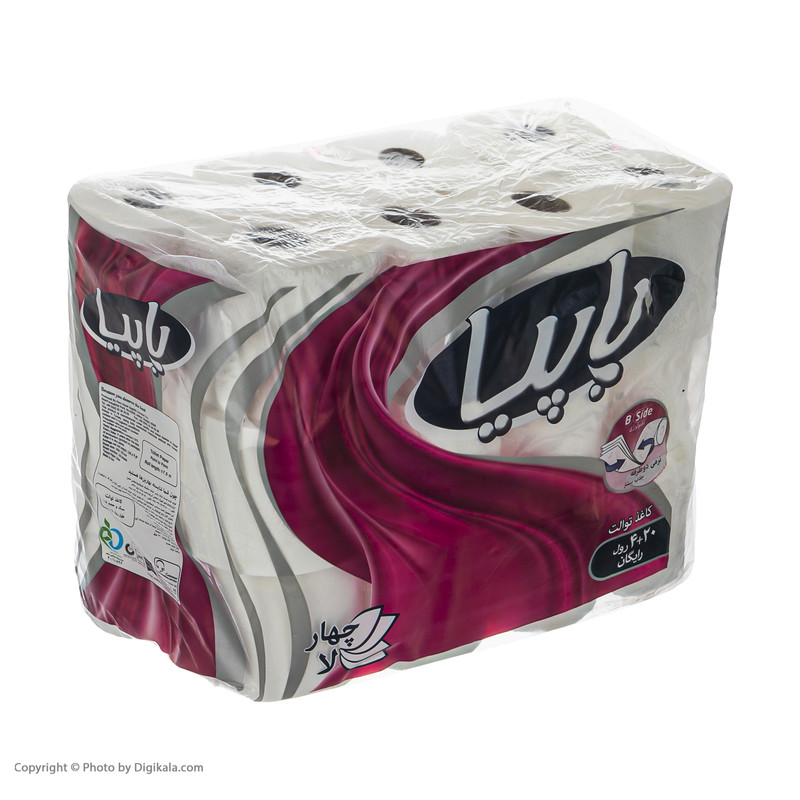 دستمال توالت پاپیا مدل B side بسته 24 عددی