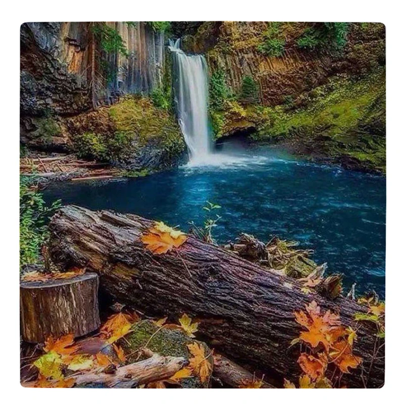  زیر لیوانی  طرح تنه درخت و آبشار رودخانه کد    5122055_3882