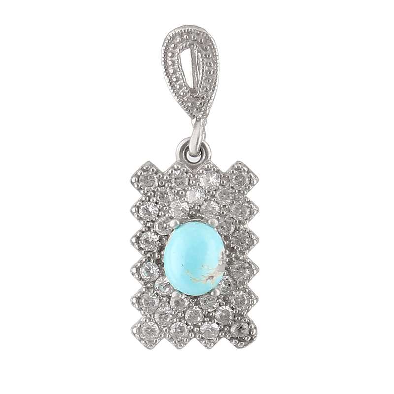 آویز گردنبند نقره زنانه بازرگانی میلادی مدل فیروزه طبیعی نیشابور قالب جواهری روکش ادیوم کد PKR_357 آویز گردنبند نقره زنانه بازرگانی میلادی مدل فیروزه طبیعی نیشابور قالب جواهری روکش ادیوم کد PKR_357