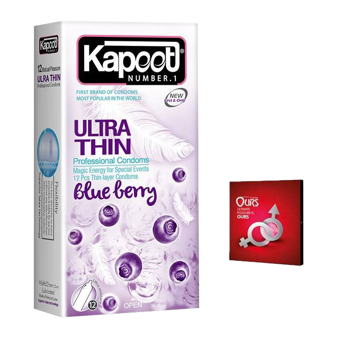 کاندوم کاپوت مدل Ultra Thin بسته 12 عددی به همراه کاندوم اورز مدل بلیسر