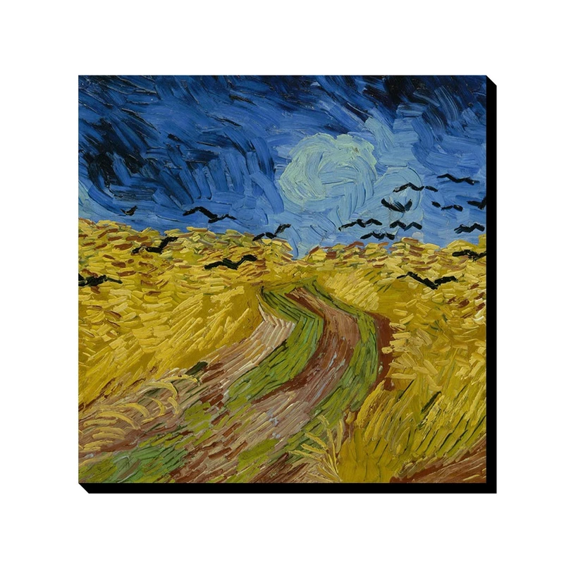 تابلو ترمه طراحان ایده طرح مزرعه گندم و کلاغ ها از ونگوگ کد art0003