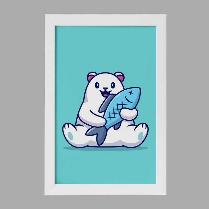 تابلو خندالو مدل حیوانات بامزه خرس قطبی کد 29734