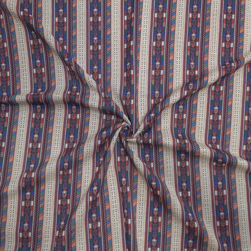 پارچه لباس عرض 1.5 متر مدل شانتون نخ اندونزی طرح اتوبانی رنگ زرشکی