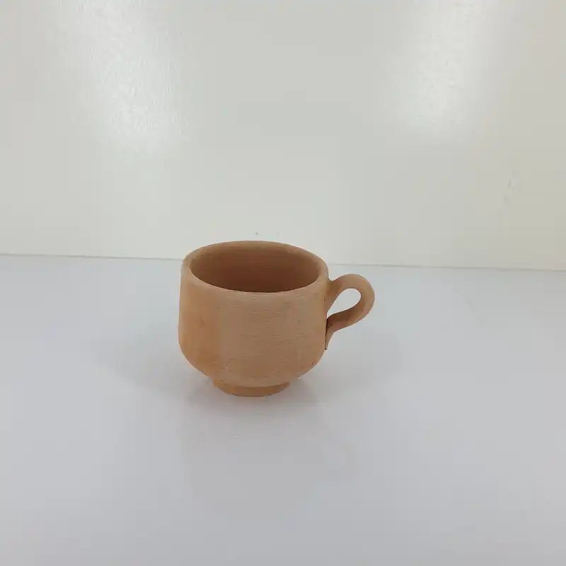فنجان سفالی خام مدل قهوه خوری