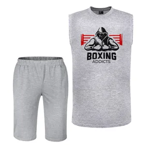 ست تاپ و شلوارک مردانه مدل  B11 رنگ طوسی