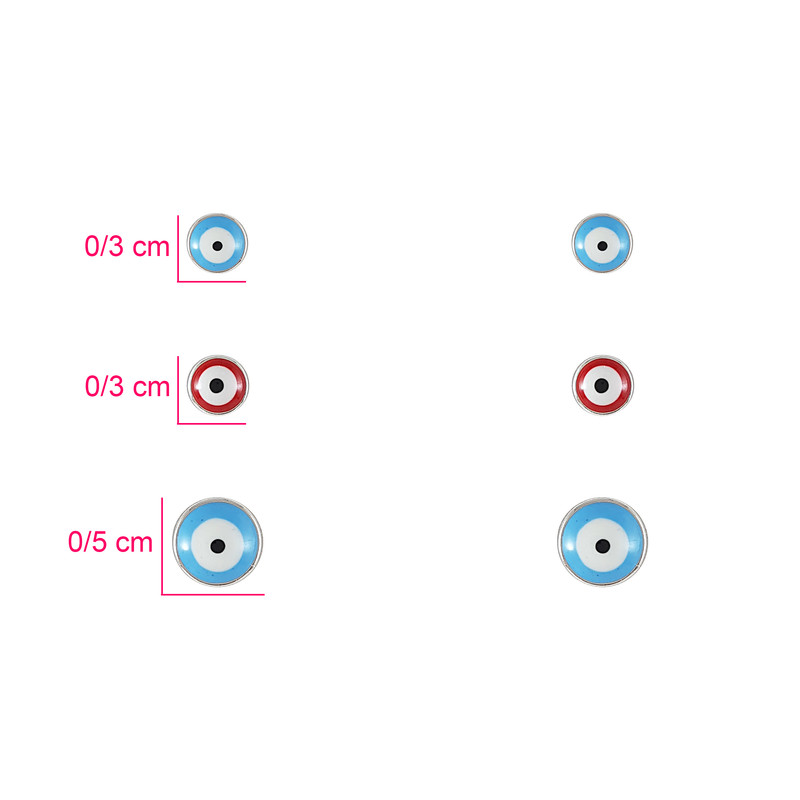گوشواره زنانه ژوپینگ مدل چشم نظر مجموعه 3 عددی گوشواره زنانه ژوپینگ مدل چشم نظر مجموعه 3 عددی