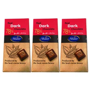 شکلات تلخ 78% شونیز - 100 گرم بسته 3 عددی