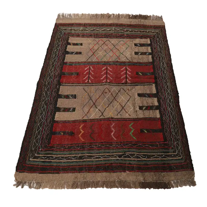 گلیم دستبافت دو متری مدل سفره کردی کد 4010968