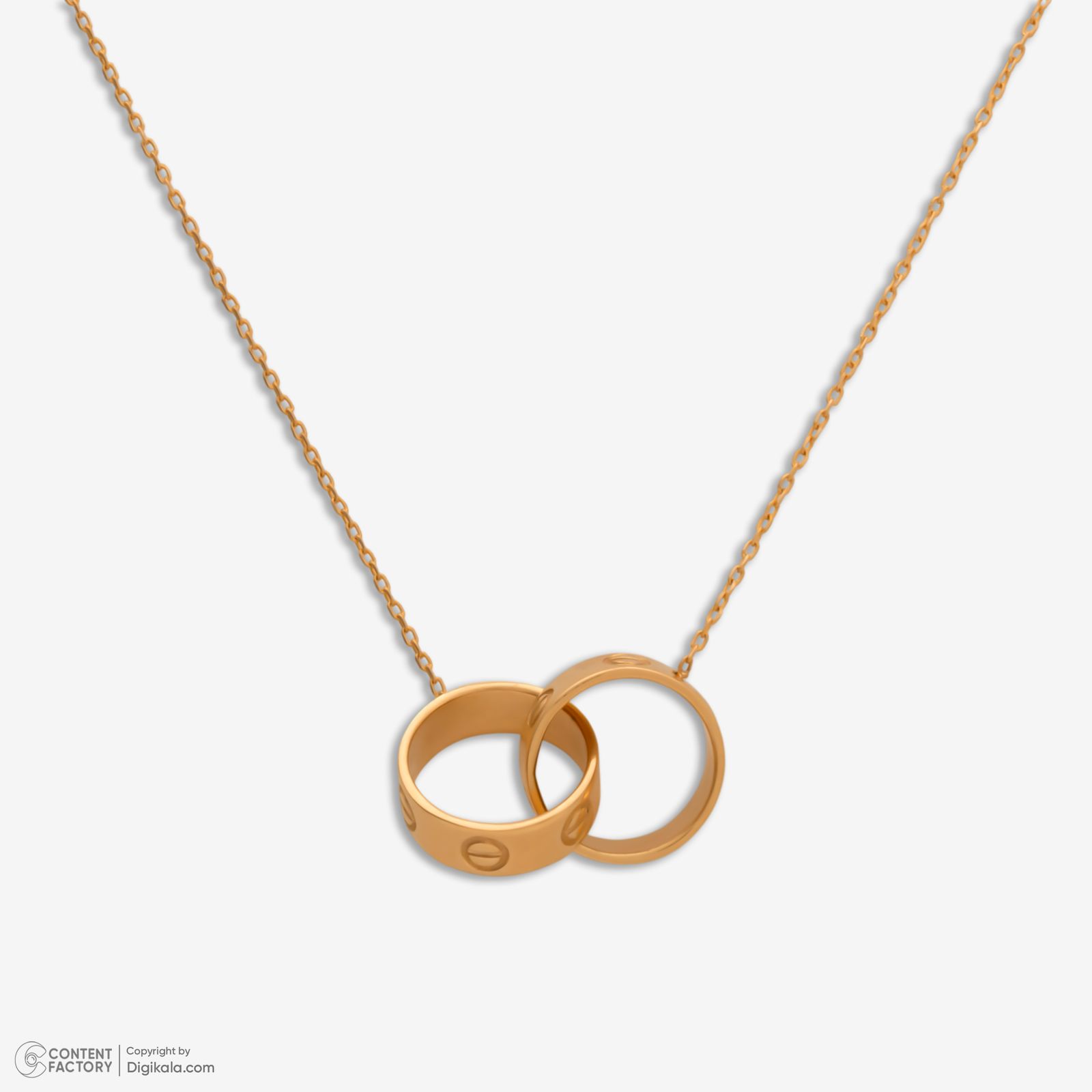 گردنبند طلا 18 عیار زنانه با طرح حلقه‌ای (فلامینگو) گلدم مدل pe144020 -  - 4