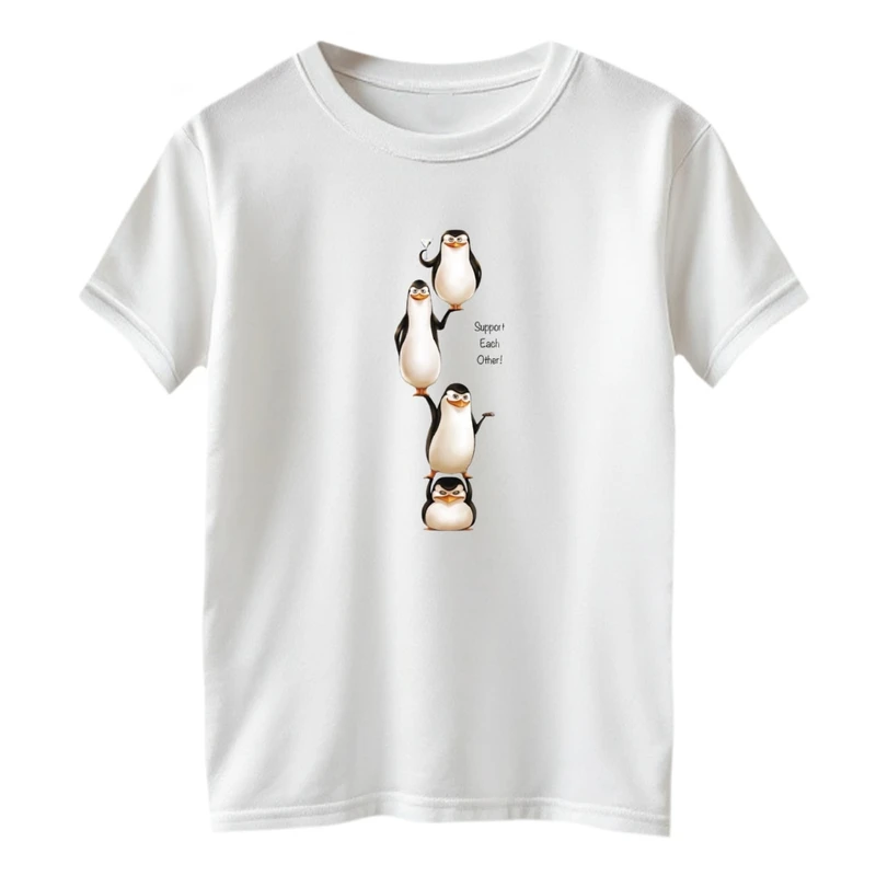 تی شرت آستین کوتاه بچگانه مدل پنگوئن ها