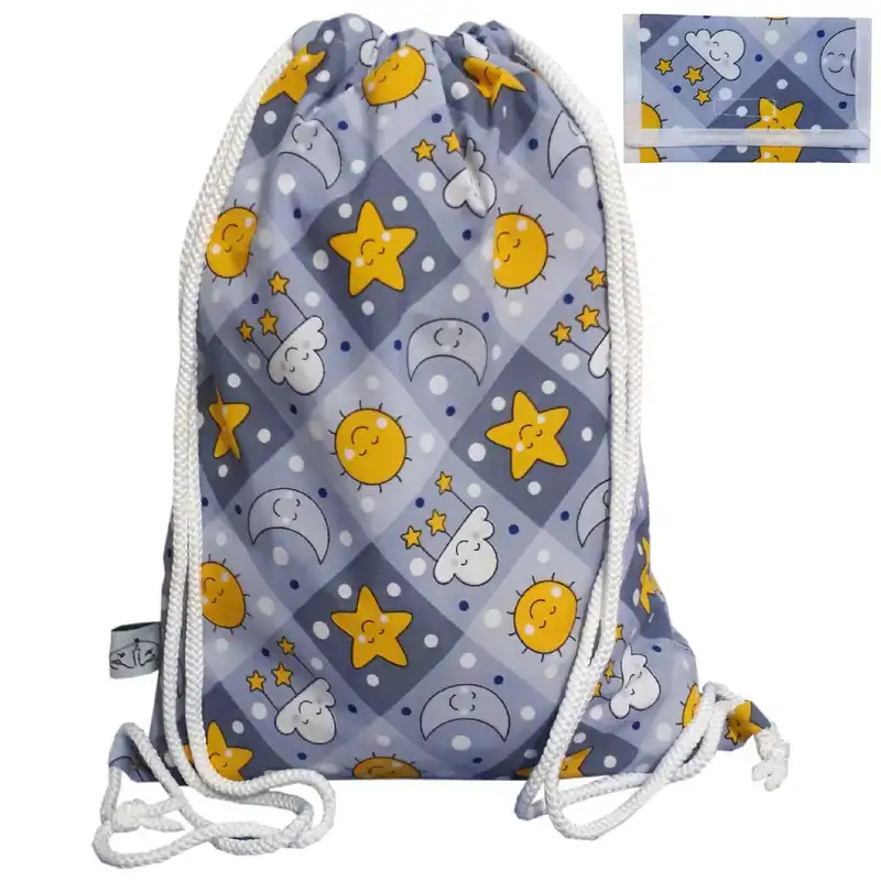 کوله پشتی ورزشی رضازهرا مدل ماه و خورشید کد 314 به همراه کیف دستمال کاغذی