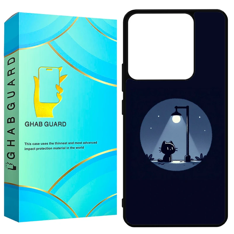 کاور قاب گارد طرح گربه و شب مدل GN14 مناسب برای گوشی موبایل شیائومی Redmi Note 14 5G