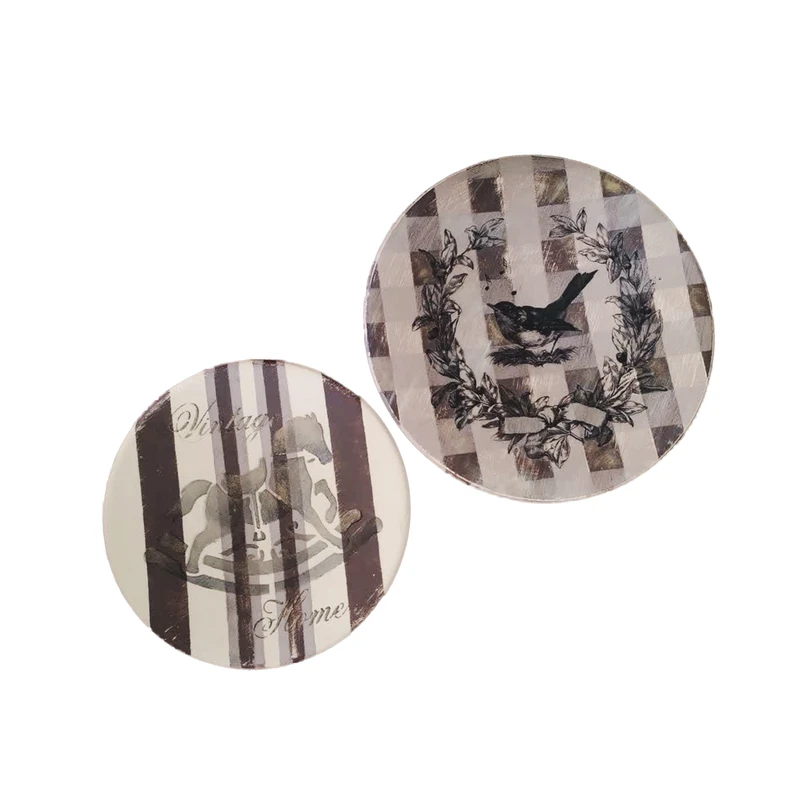 بشقاب دیوارکوب سفالی مدل پراکس وینتیج مجموعه دو عددی