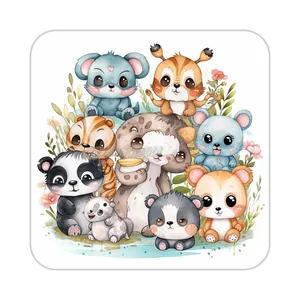 زیر لیوانی کاکتی طرح حیوانات کارتونی مدل mp28830