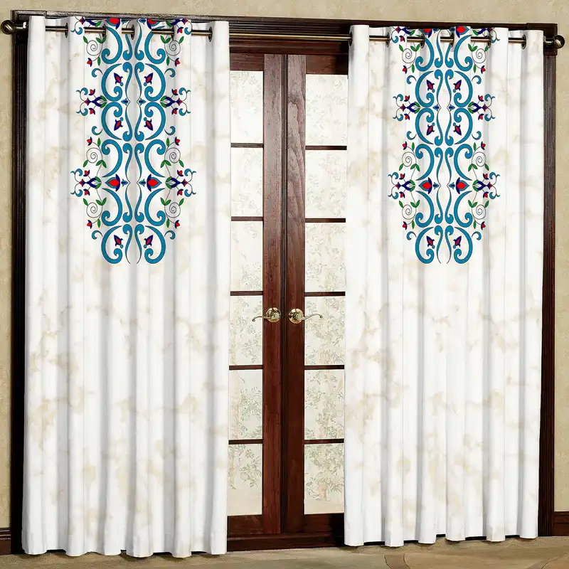 پرده مدل طرح دار مخمل پانچی کد 4175 سایز 200x140 سانتی متر