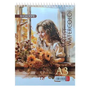 دفتر نقاشی 10 برگ شکوفه مدل آبرنگی طرح A3-Girl